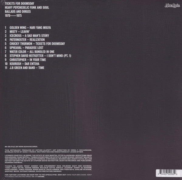 Various : Tickets For Doomsday: Heavy Psychedelic Funk And Soul (Ballads And Dirges 1970-1975) (LP, RSD, Comp)