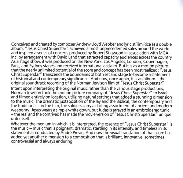 Various : Jesus Christ Superstar (The Original Motion Picture Sound Track Album) (2xCD, Album, RE)