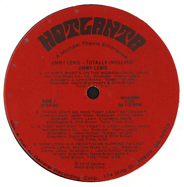 Jimmy Lewis : Totally Involved (LP, Album)