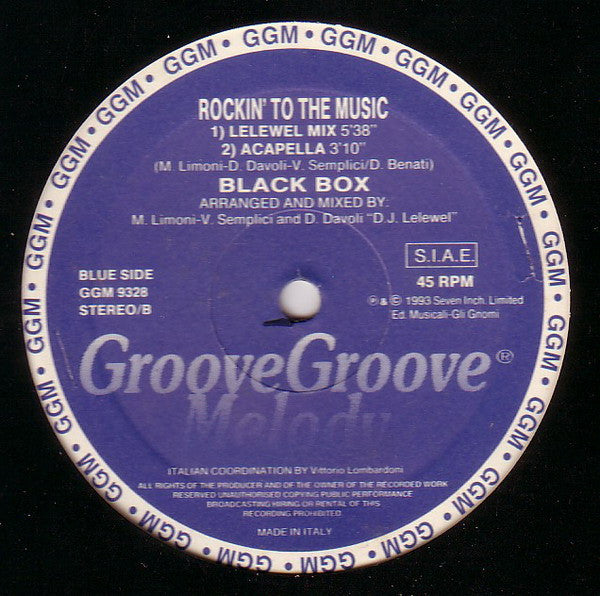 Black Box : Rockin' To The Music (12")