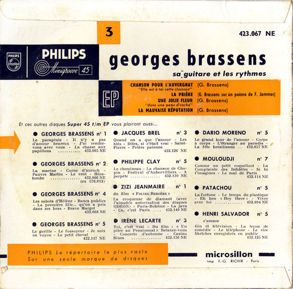 Georges Brassens : 3 (7", EP, M/Print, RE)