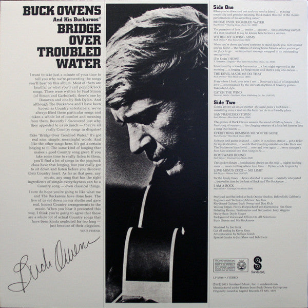 Buck Owens And His Buckaroos : Bridge Over Troubled Water (LP, Album, RSD, RE, Cle)