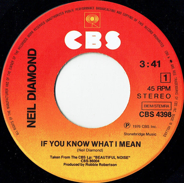Neil Diamond : If You Know What I Mean (7", Single)