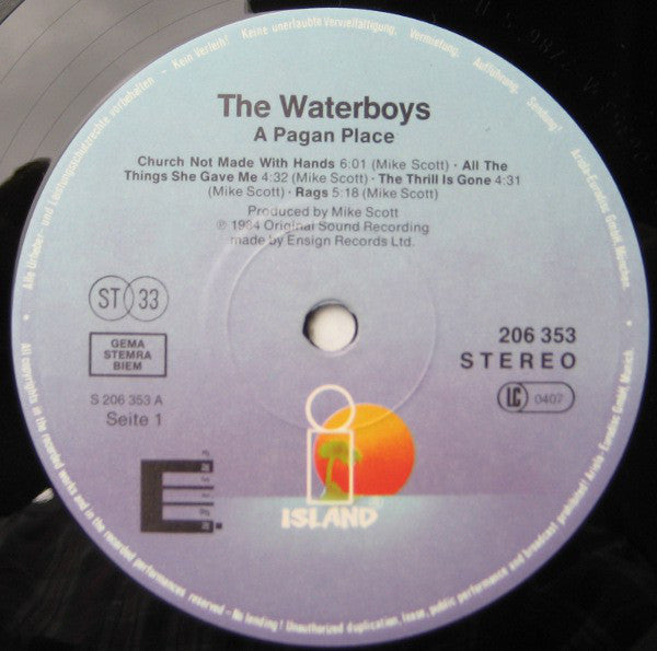 The Waterboys : A Pagan Place (LP, Album)