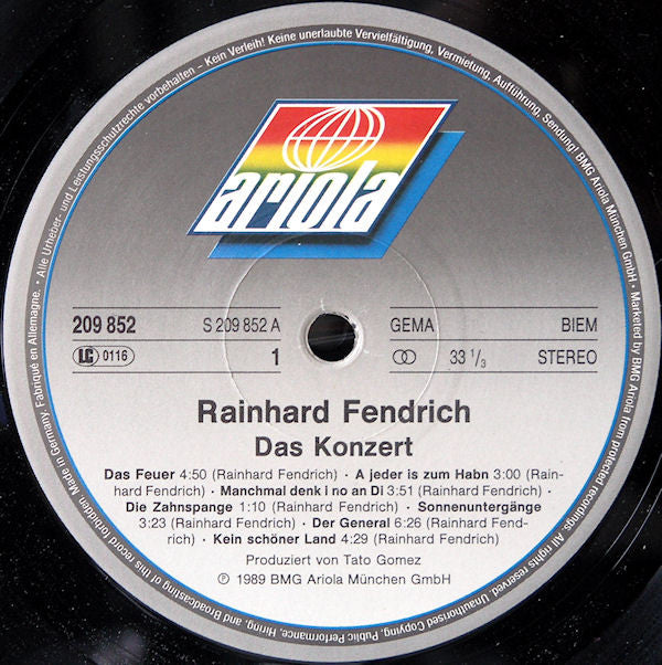 Rainhard Fendrich : Das Konzert (LP, Album)