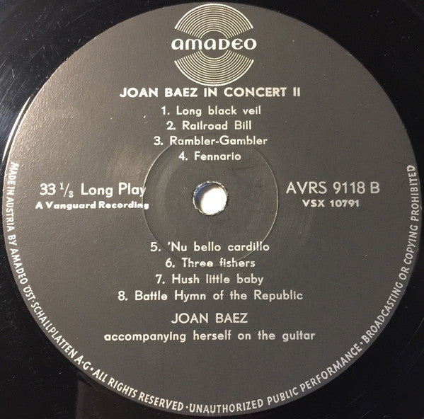 Joan Baez : In Concert II (LP)