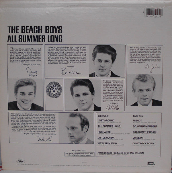 The Beach Boys : All Summer Long (LP, Album, RE)