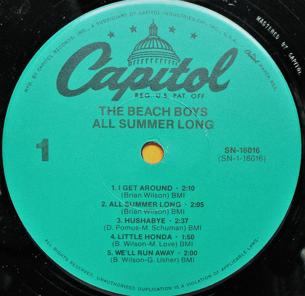 The Beach Boys : All Summer Long (LP, Album, RE)