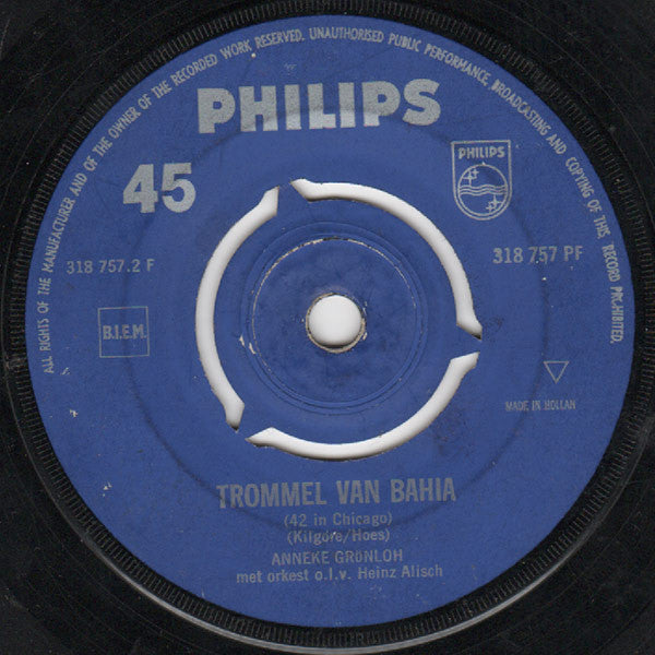 Anneke Grönloh : Brandend Zand / Trommel Van Bahia (7", Mono)