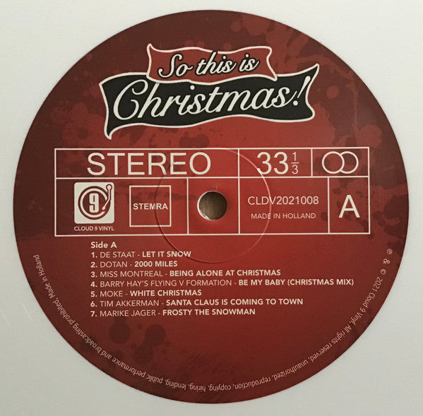 Various : So This Is Christmas (LP, Comp, RE, Whi)