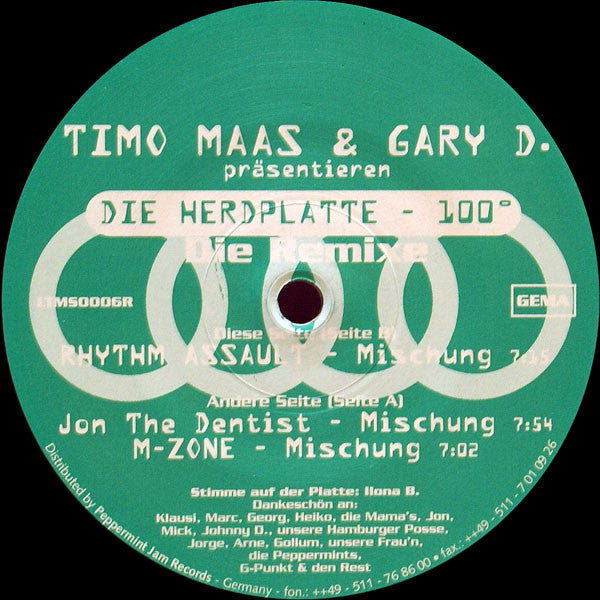 Timo Maas & Gary D. : Die Herdplatte - 100° (Die Remixe) (12", Single)