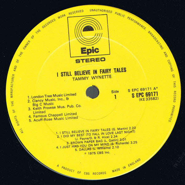 Tammy Wynette : I Still Believe In Fairy Tales (LP, Album)