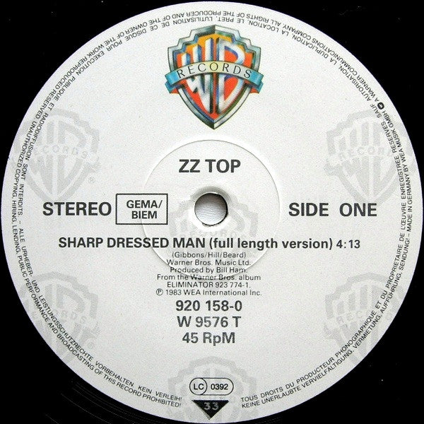 ZZ Top : Sharp Dressed Man (12", Maxi)