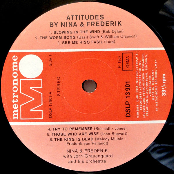 Nina & Frederik, Jørn Grauengaards Orkester : Attitudes (LP, Album)