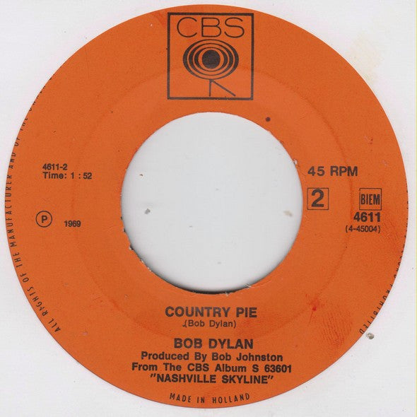 Bob Dylan : Tonight I'll Be Staying Here With You (7", Single)