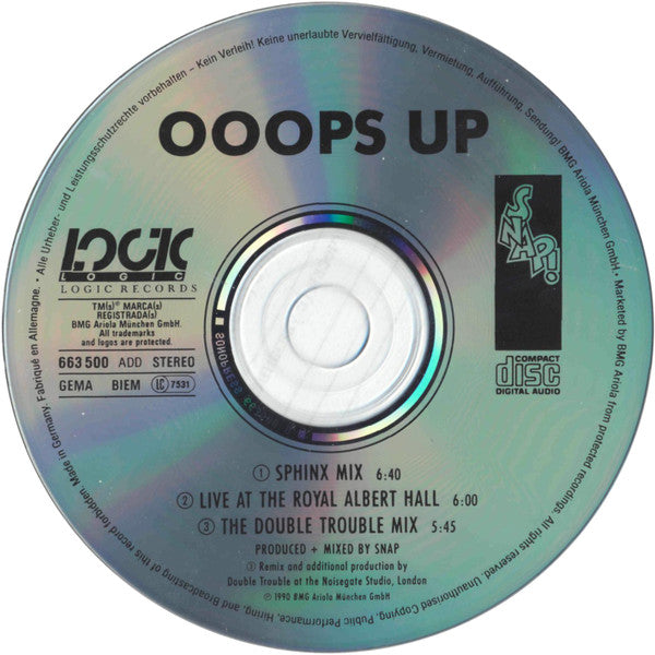 Snap! : Ooops Up (Sphinx Mix) + (The Double Trouble Mix) (CD, Maxi)