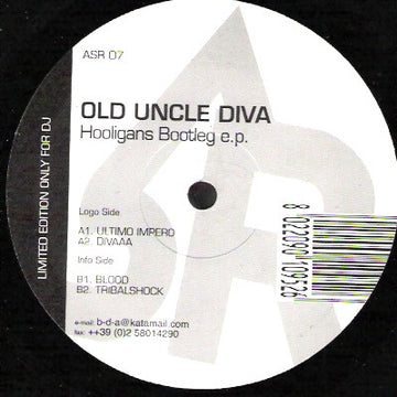 Old Uncle Diva : Hooligans Bootleg E.P. (12", EP, Ltd)