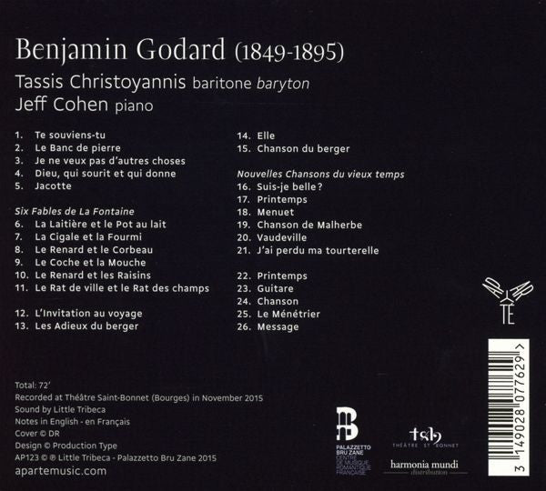 Tassis Christoyannis, Jeff Cohen (2), Benjamin Godard : Mélodies (CD, Album)