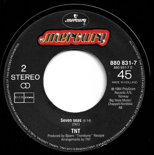 Bon Jovi / TNT (15) : Hardest Part Is The Night / Seven Seas (7", Single)