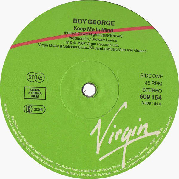 Boy George : Keep Me In Mind (12", Maxi)