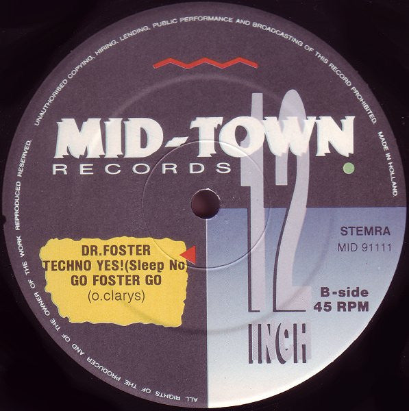 Dr. Foster : Trying To Get To Sleep (12")