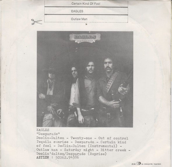 Eagles : Certain Kind Of Fool / Outlaw Man (7", Single)