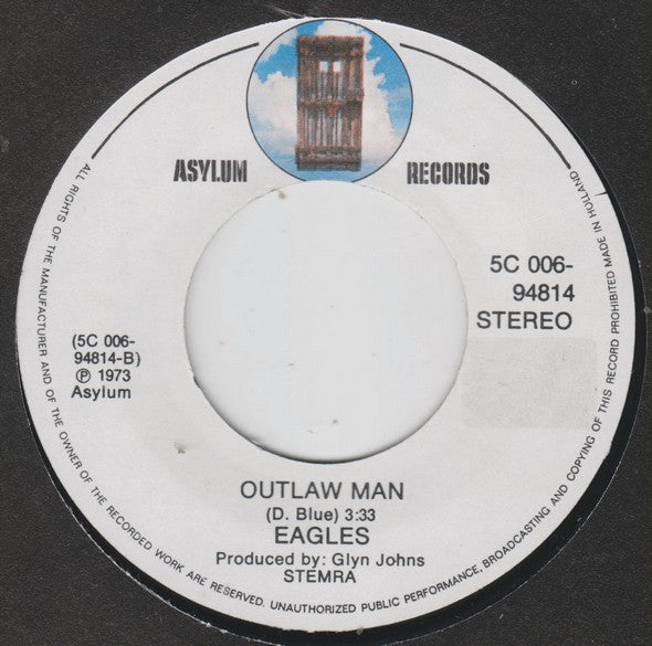 Eagles : Certain Kind Of Fool / Outlaw Man (7", Single)
