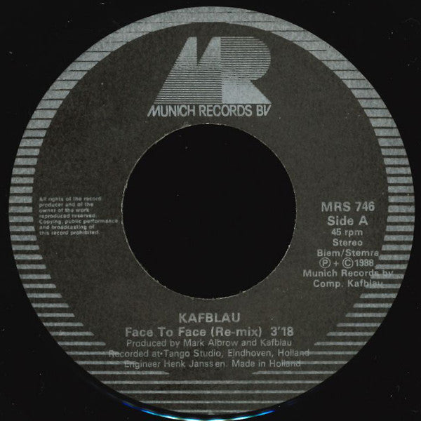 Kafblau : Face To Face (7")