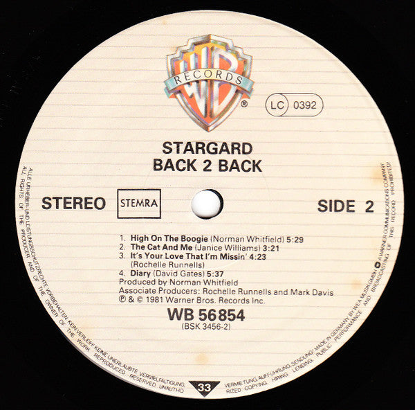 Stargard : Back 2 Back (LP, Album)
