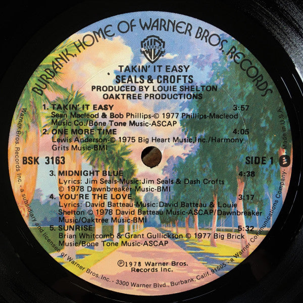 Seals & Crofts : Takin' It Easy (LP, Album, Gat)