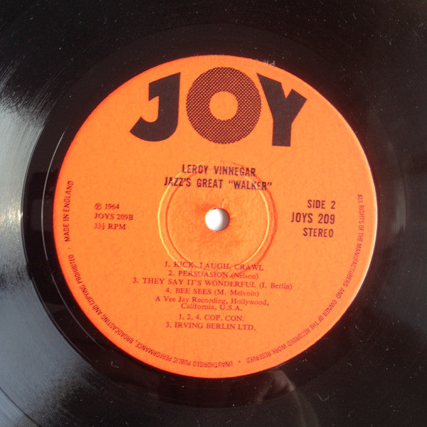 Leroy Vinnegar : Jazz's Great Walker (LP, RE)