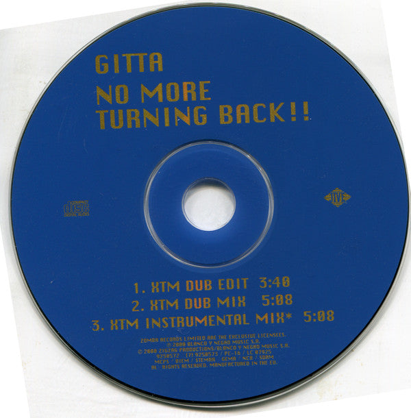 Gitta : No More Turning Back (CD, Maxi)