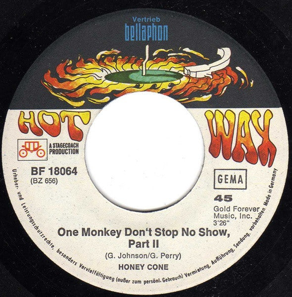 Honey Cone : One Monkey Don't Stop No Show Part I & II (7", Single)