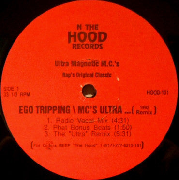 Super Lover Cee & Casanova Rud / Ultramagnetic MC's : Do The James...(1992 Remix) / Ego Tripping \ MC's Ultra...(1992 Remix) (12", Unofficial)