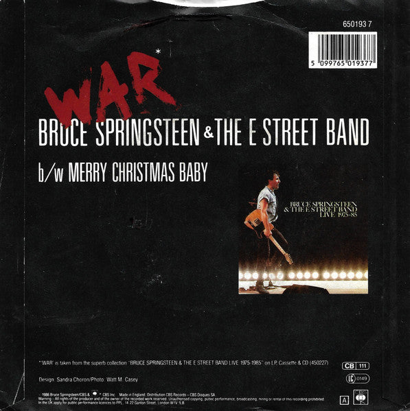Bruce Springsteen & The E Street Band* : War (7", Single)