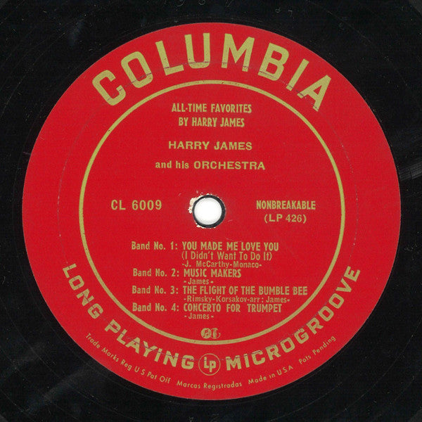 Harry James And His Orchestra : All-Time Favorites By Harry James (10", Album, Comp, Mono)