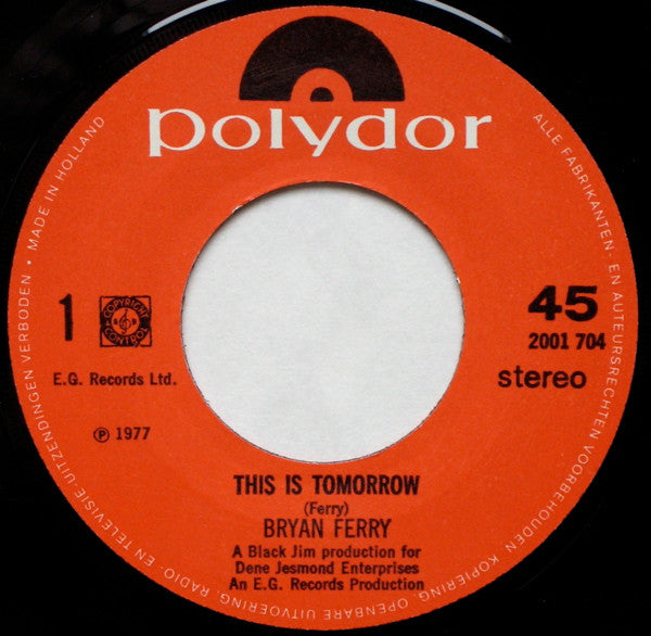 Bryan Ferry : This Is Tomorrow (7", Single)