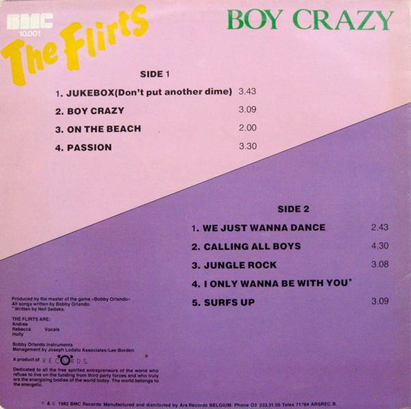 The Flirts : Boy Crazy (LP, Album)