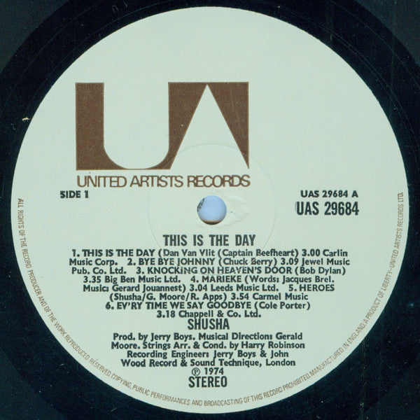 Shusha : This Is The Day (LP, Album)