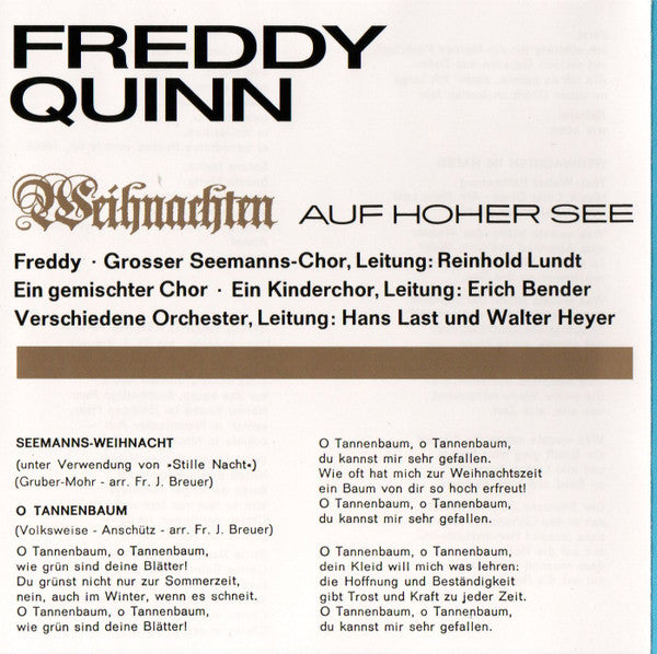 Freddy Quinn : Weihnachten Auf Hoher See (CD, Album, RE)