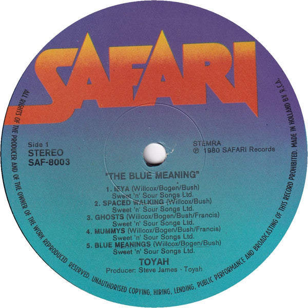 Toyah (3) : The Blue Meaning (LP, Album)