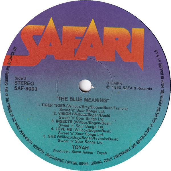 Toyah (3) : The Blue Meaning (LP, Album)
