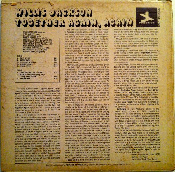 Willis Jackson And Brother Jack McDuff : Together Again, Again (LP, Album)