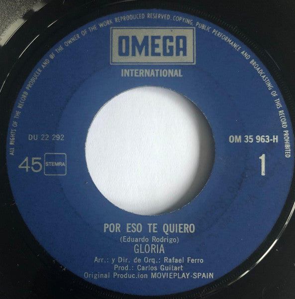 Gloria (11) : Por Eso Te Quiero (7", Single)