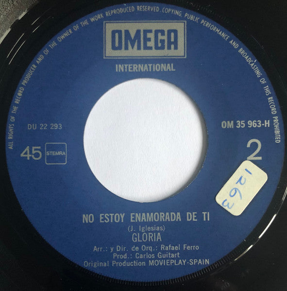 Gloria (11) : Por Eso Te Quiero (7", Single)