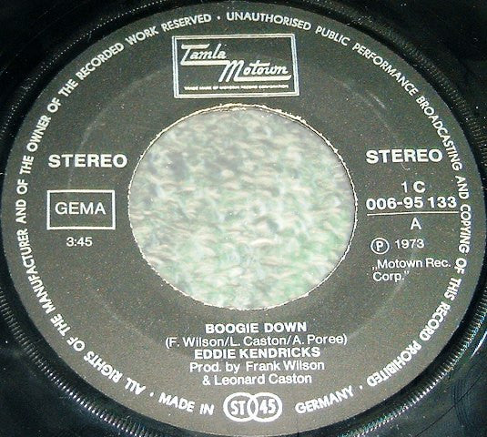 Eddie Kendricks : Boogie Down (7", Single)