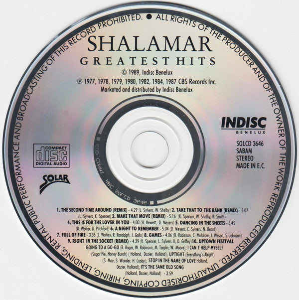 Shalamar : Greatest Hits (CD, Comp)