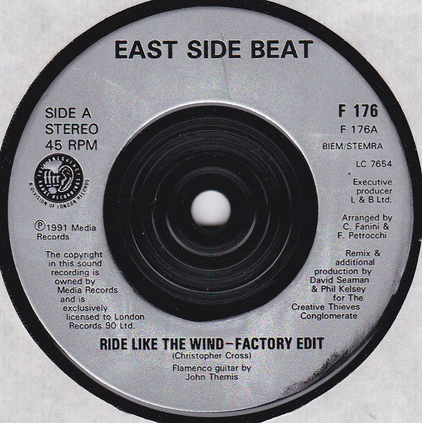 East Side Beat : Ride Like The Wind (7")