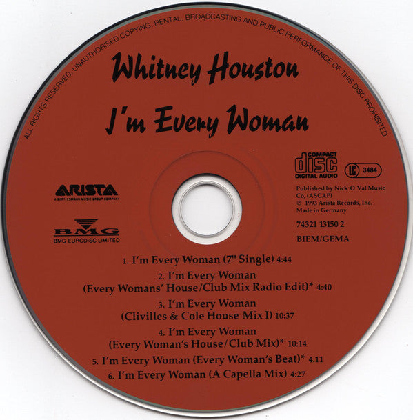 Whitney Houston : I'm Every Woman (CD, Maxi)