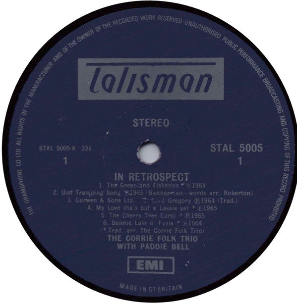 The Corrie Folk Trio With Paddie Bell : In Retrospect (LP, Comp, RE)